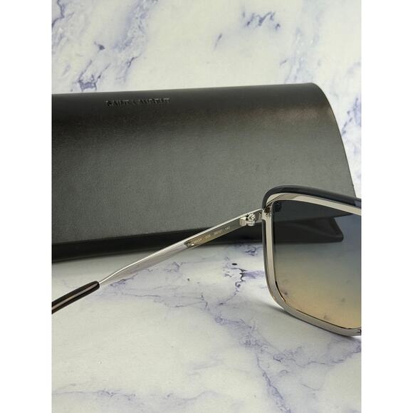 NEW Saint Laurent SL364 Silver Blue Ace Flat Top Sunglasses main image 6